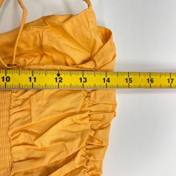 NWT Farm Rio Gathered Drop Waist Maxi Dress Size S Orange Cotton - Picture 12 of 15